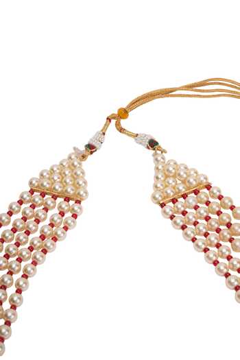 Arihant Rai Sinha_Cream Pearl Embellished Layered Necklace _Online_at_Aza_Fashions