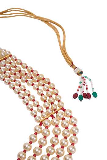 Shop_Arihant Rai Sinha_Cream Pearl Embellished Layered Necklace _Online_at_Aza_Fashions