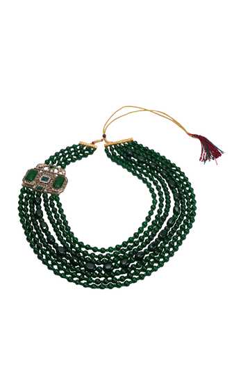 Arihant Rai Sinha Crystal Pearl Embellished Necklace 