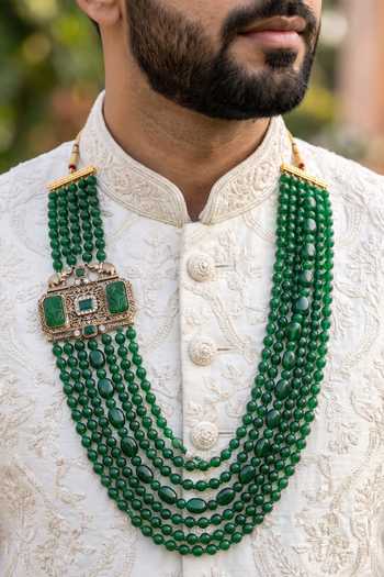 Arihant Rai Sinha Crystal Pearl Embellished Necklace 