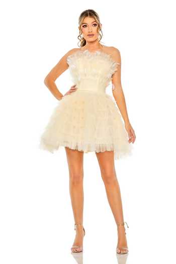 Buy Mac Duggal Ivory Polyester Feathers Off-shoulder Detailed Short Dress at Aza Fashions Buy_Mac Duggal_Ivory Polyester Feathers Off-shoulder Detailed Short Dress _at_Aza_Fashions