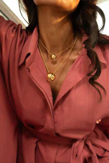 Buy KEFI-CO Gold Plated Pallas Moon Pendant Necklace Online at Aza Fashions Buy_KEFI-CO_Gold Plated Pallas Moon Pendant Necklace _Online_at_Aza_Fashions