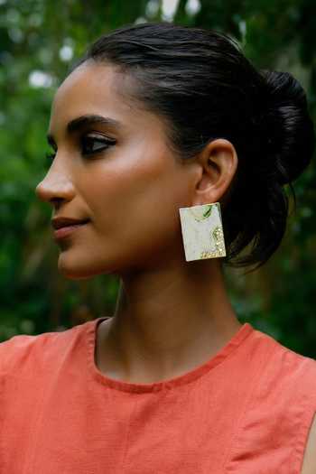 Shop_KEFI-CO_Off White Starke Wave Earrings _Online_at_Aza_Fashions