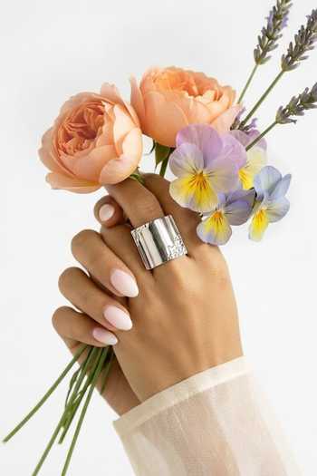 KEFI-CO Silver Plated Starke Wave Ring Online at Aza Fashions KEFI-CO_Silver Plated Starke Wave Ring _Online_at_Aza_Fashions