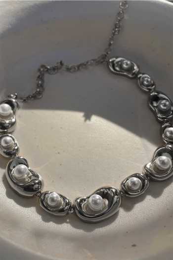 KEFI-CO_Silver Plated Cosmos Studded Choker _Online_at_Aza_Fashions