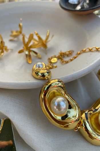 KEFI-CO_Gold Plated Cosmos Glam Necklace _Online_at_Aza_Fashions