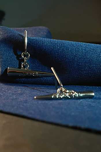 KEFI-CO Silver Plated Senshii Mini Link Earrings Online at Aza Fashions KEFI-CO_Silver Plated Senshii Mini Link Earrings _Online_at_Aza_Fashions