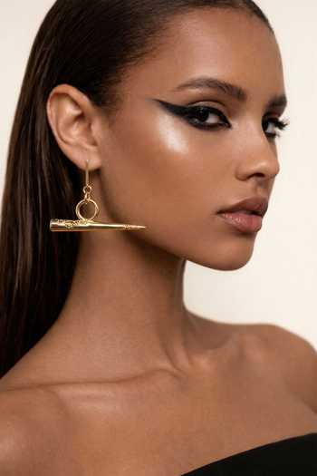 KEFI-CO_Gold Plated Senshii Link Earrings _Online_at_Aza_Fashions