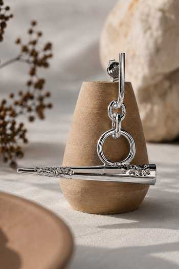 KEFI-CO_Silver Plated Senshii Link Earrings _Online_at_Aza_Fashions
