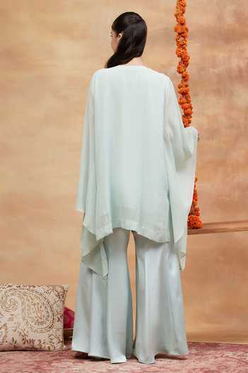DAREISS Kashi Neel Banarasi Silk Georgette Kurta & Sharara Set