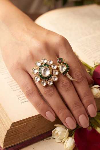 Prestones Kundan Polki Embellished Ring 