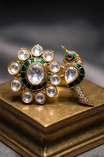 Prestones Kundan Polki Embellished Ring 