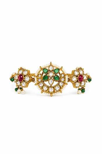 Prestones Kundan Polki Adjustable Bracelet 