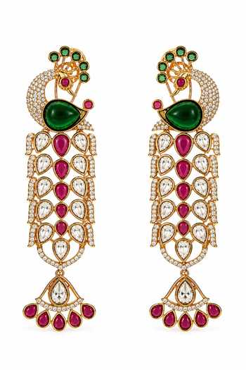 Prestones Kundan Polki Dangler Earrings 