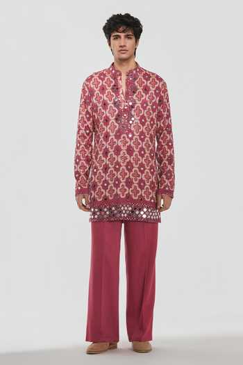 Abhinav Mishra Shrine Thread & Mirror Embroidered Kurta Set 