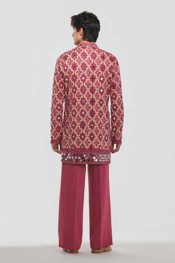 Abhinav Mishra Shrine Thread & Mirror Embroidered Kurta Set 