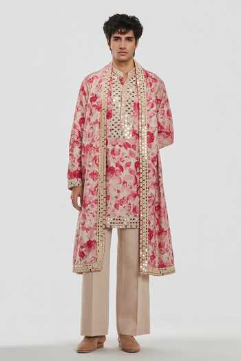 Abhinav Mishra Shrine Printed & Embroidered Kurta Set 