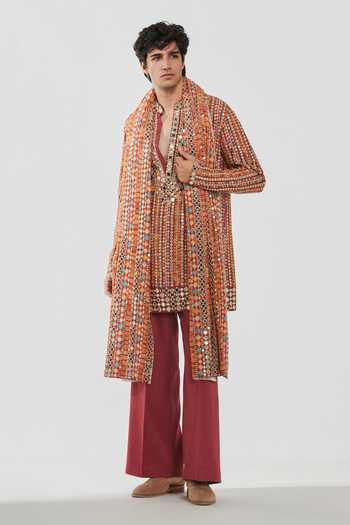 Abhinav Mishra Shrine Embroidered Multicoloured Kurta Set 