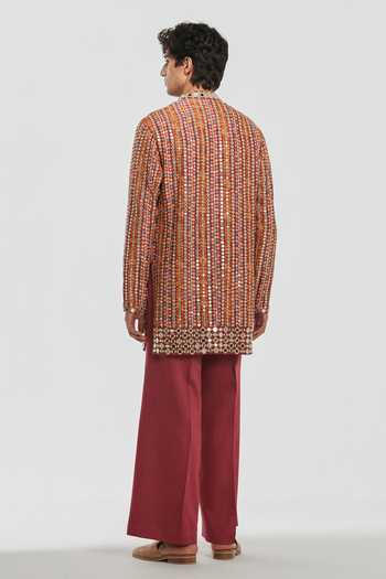 Abhinav Mishra Shrine Embroidered Multicoloured Kurta Set 