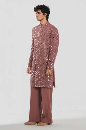 Buy Abhinav Mishra Purple Chanderi Shrine Aura Embroidered Sherwani Set Online at Aza Fashions Buy_Abhinav Mishra_Purple Chanderi Shrine Aura Embroidered Sherwani Set _Online_at_Aza_Fashions
