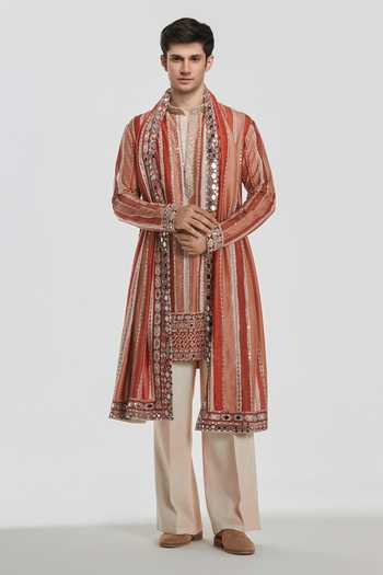 Abhinav Mishra Shrine Mirror Embroidered Chanderi Kurta Set 