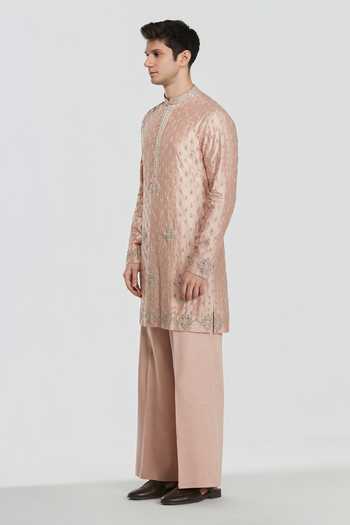 Buy Abhinav Mishra Rose Gold Chanderi, Cotton, Twill Shrine Blush Embroidered Kurta Set Online at Aza Fashions Buy_Abhinav Mishra_Rose Gold Chanderi, Cotton, Twill Shrine Blush Embroidered Kurta Set _Online_at_Aza_Fashions