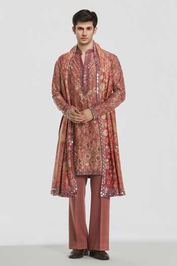 Abhinav Mishra Shrine Printed & Embroidered Kurta Set