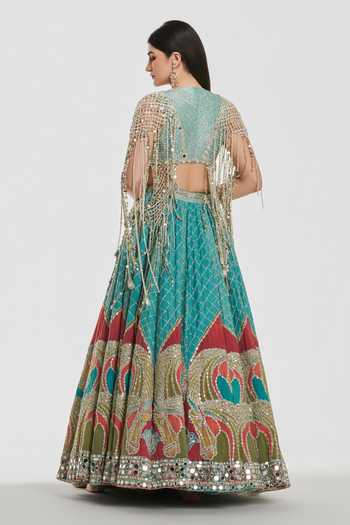 Abhinav Mishra Mirror Work Blouse & Lehenga Set 