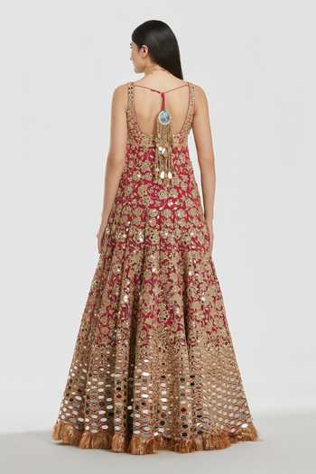 Abhinav Mishra Mirror Work Anarkali With Dupatta