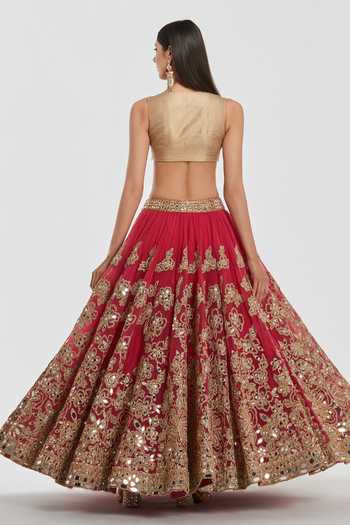 Abhinav Mishra Floral Embroidered Lehenga Set 
