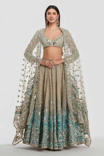 Abhinav Mishra Mirror Work Lehenga Set 