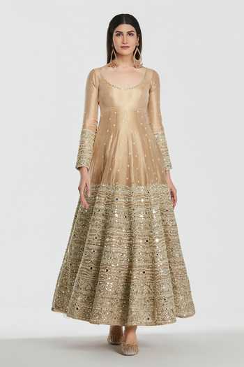 Buy Abhinav Mishra Gold Tissue, Net Scoop Neck Mirror Embroidered Anarkali Set Online at Aza Fashions Buy_Abhinav Mishra_Gold Tissue, Net Scoop Neck Mirror Embroidered Anarkali Set _Online_at_Aza_Fashions