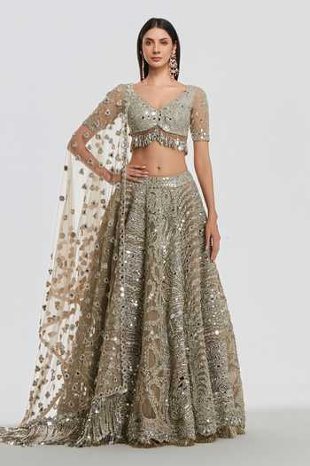 Abhinav Mishra Mirror Work Lehenga Set 