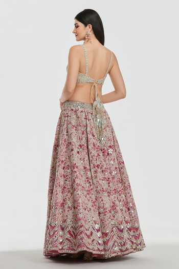 Abhinav Mishra Mirror & Sequin Work Lehenga Set 