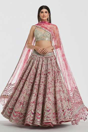Abhinav Mishra Mirror & Sequin Work Lehenga Set 