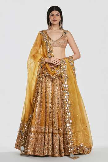 Abhinav Mishra Mirror Work Lehenga Blouse Set 