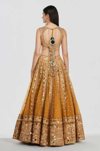 Abhinav Mishra Mirror Work Lehenga Blouse Set 