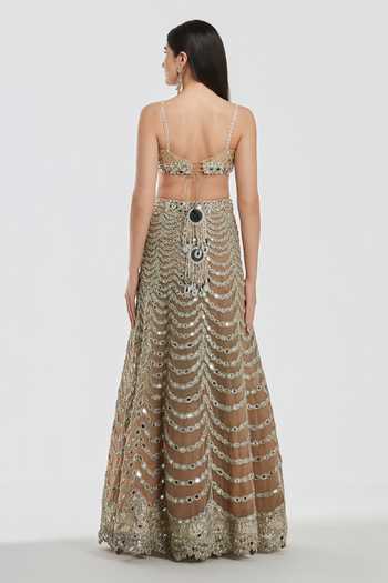 Abhinav Mishra Mirror Work Lehenga Blouse Set 