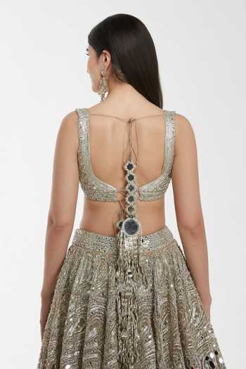 Abhinav Mishra Mirror Work Lehenga Blouse Set 