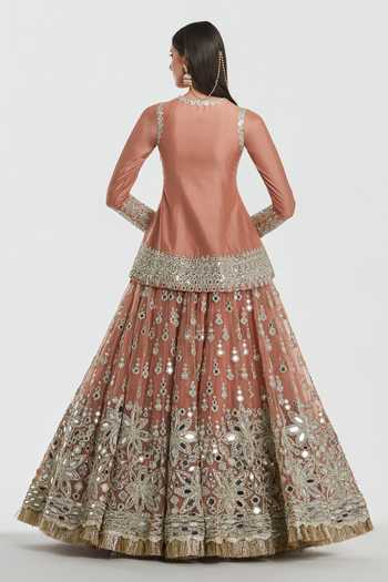 Abhinav Mishra Placement Embroidered Kurta Lehenga Set 