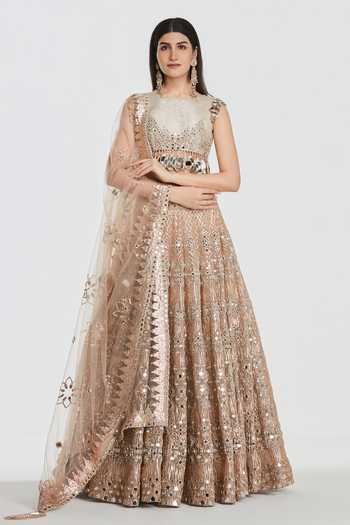 Abhinav Mishra Net Embroidered Lehenga Set 