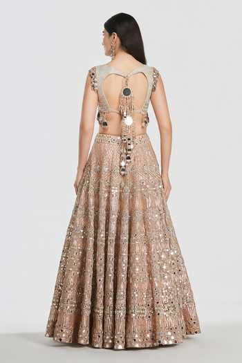 Abhinav Mishra Net Embroidered Lehenga Set 