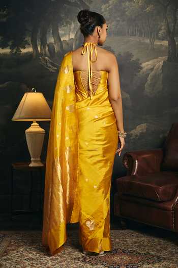SAANJH BY LEA Swarna Banarasi Saree With Blouse 