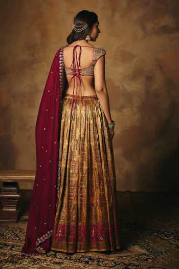 SAANJH BY LEA Amaira Banarasi Woven Lehenga Set 