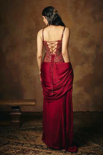 SAANJH BY LEA Lohita Pre-Draped Saree Set 