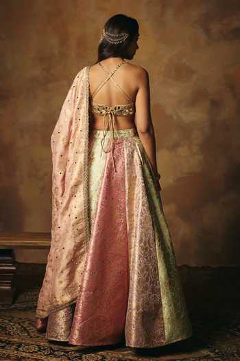 SAANJH BY LEA Ushasi Banarasi Woven Lehenga Set 