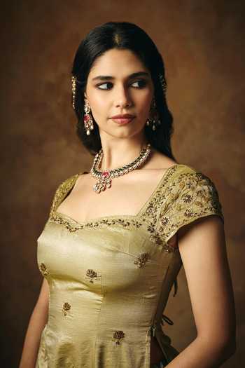 SAANJH BY LEA_Multi Color Satin, Brocade Square Neck Chandrika Banarasi Woven Sharara Set _Online_at_Aza_Fashions