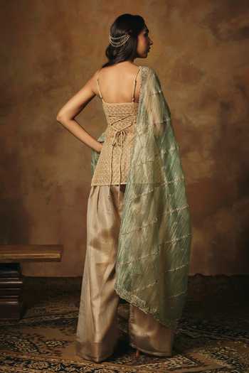 SAANJH BY LEA Aarunya Embroidered Kurta Farshi Salwar Set 
