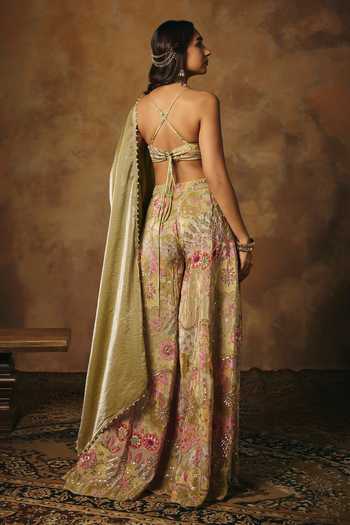 SAANJH BY LEA Kalish Embroidered Tassel Blouse 