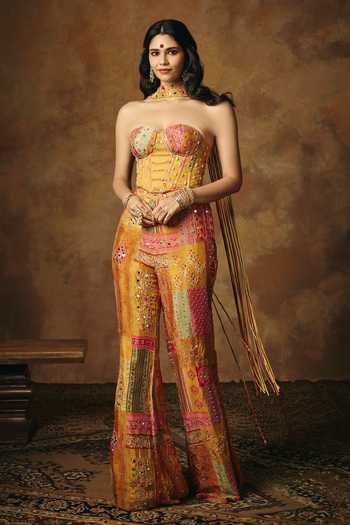 SAANJH BY LEA Vasumati Patchwork Corset & Pant Set 